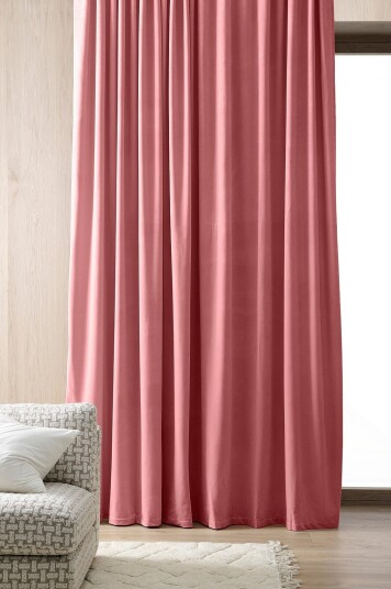 Ellos Home Gardin med multibånd Nora dobbel bredde 1 stk Rosa