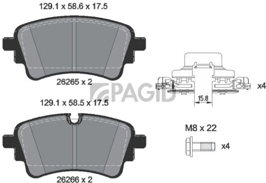 PAGID T2908N Bremseklosser