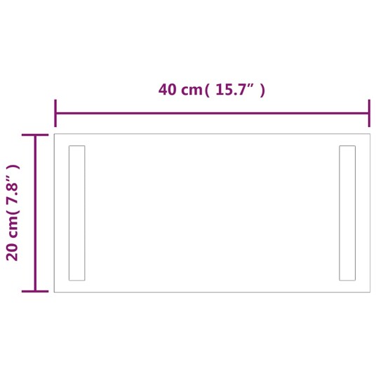 vidaXL Baderomsspeil med LED 40x20 cm