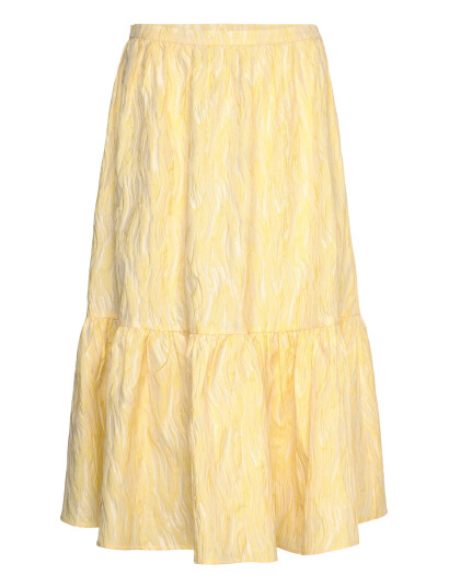 Stella Nova Jacquard Wave Midi Skirt - Yellow - 36
