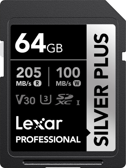 Lexar Professional SILVER PLUS SDXC 205MB/s 64GB Lexar Professional SILVER PLUS SDXC 205MB/s 64GB
