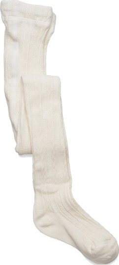 Geggamoja Cable Knitted Stockings Offwhite   Cream   98 104