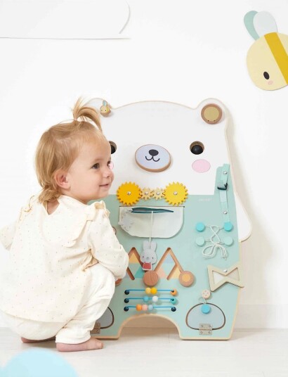Janod Pure Bear Activity Board Blue ONE SIZE Janod Pure Bear Activity Board Blue ONE SIZE