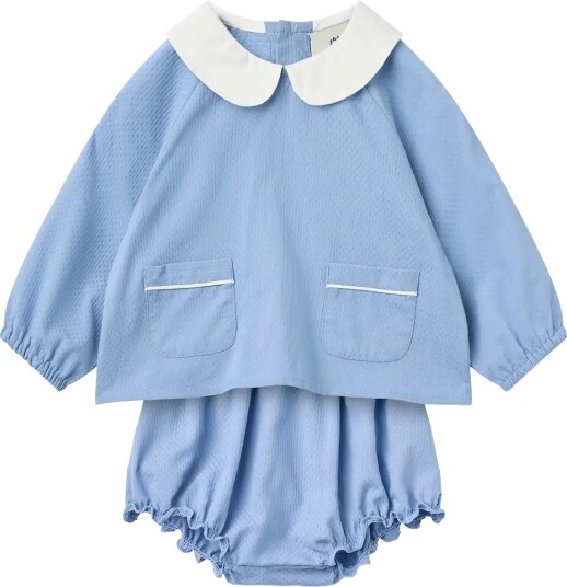 Copenhagen Colors Baby Set   Blouse & Bloomers   Blue   86