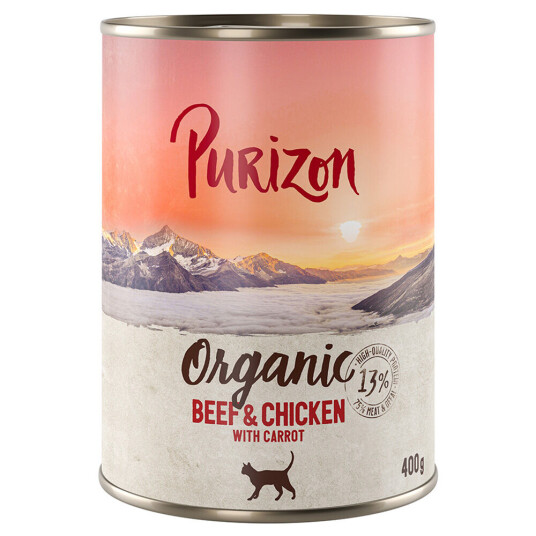 Purizon Organic 6 X 400 G Storfe Og Kylling Med Gulrot