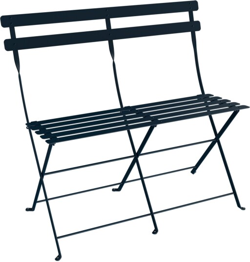 Fermob - Bistro 2-Seater Ottoman, Deep Blue - Utendørs Krakker Og Puffer - Blå - Metall