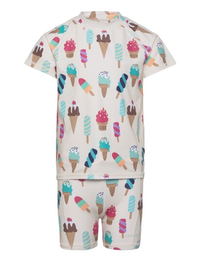 Geggamoja Uv Set Beige Ice Cream Beige 98/104