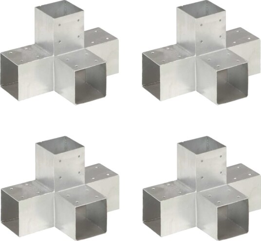 Stolpesko 4 stk X form galvanisert metall 91x91 mm Stolpesko 4 stk X form galvanisert metall 91x91 mm