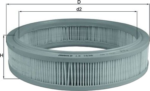 Luftfilter MAHLE ORIGINAL LX 1638