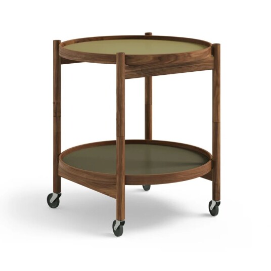 Brdr. Krüger Bølling Tray Table model 50 rullebord leaf, oljet valnøttstativ Brdr. Krüger Bølling Tray Table model 50 rullebord leaf, oljet valnøttstativ