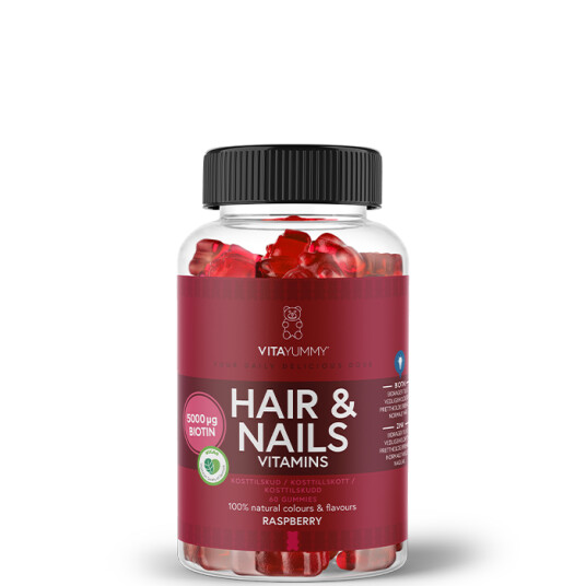 Hår & Naglar Hallon 60 Gummies