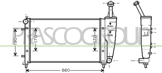 PRASCO LA002R003 Radiator motorkjøling