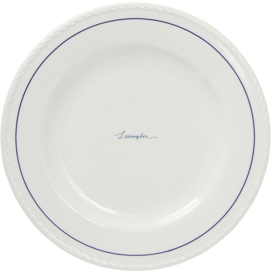 Lexington Porcelain Desserttallerken 22 cm 4 pk Hvit / Mørkeblå