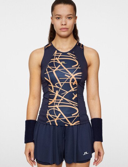 J. Lindeberg Miria Printed Top - Navy - XS J. Lindeberg Miria Printed Top - Navy - XS