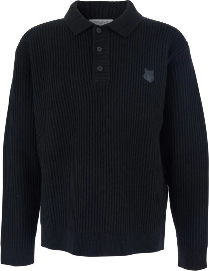 Maison Kitsuné Herre Strikkevarer Svart L,