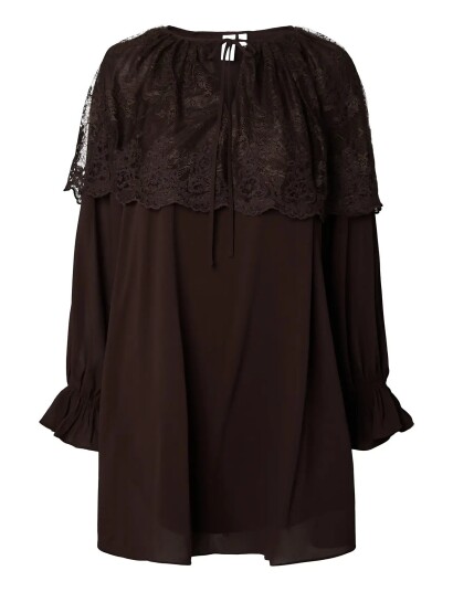 YAS Yasesther Ls Lace Cape Dress   Ex   Black   36