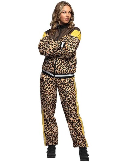 Leopardmønstret Grilldress/Joggedress til Dame Large