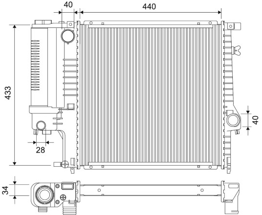 VALEO 701833 Radiator motorkjøling VALEO 701833 Radiator motorkjøling