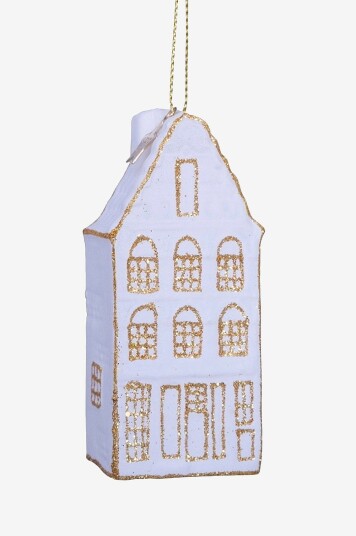 Vondels   Julepynt Kanalhus 8,5 cm Hvit