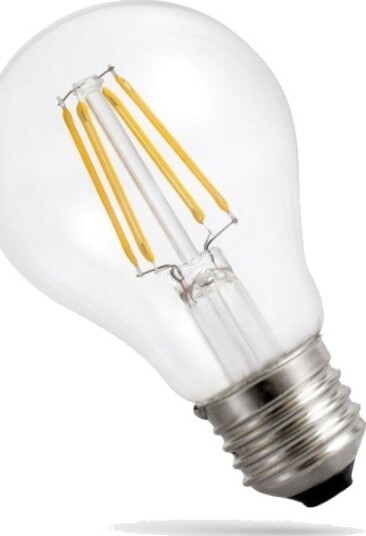 Spectrum Spectrum 6,8W LED pære 213 lm/W A60 karbon filamenter klart glas E27 Dimbar : Ikke dimbar Kulør : Kald