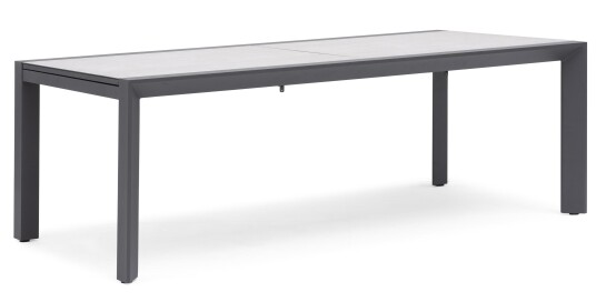 Hillerstorp Borgdala spisebord Kull aluminium/keramisk glass 220/340 x 107 cm Grå