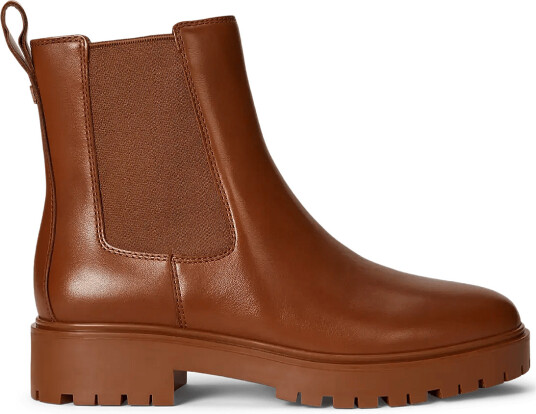Lauren Ralph Lauren Allyson Calfskin Bootie Brown 36