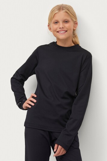 Áhkká Treningsgenser / undertrøye Winter Fleece RN LS Kids Svart