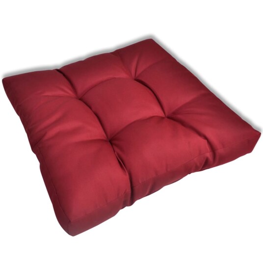 vidaXL Pallepute 60x60x10 cm vinrød stoff