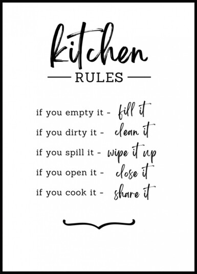 Modern Kitchen Rules Plakat / 40x50
