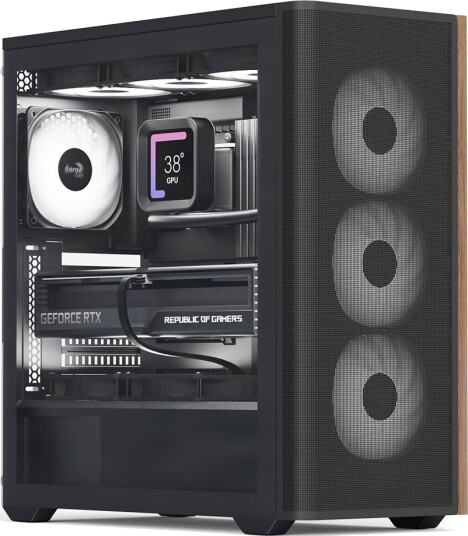 AeroCool D501A Midi Tower Wood Svart ACCM-DS01043.21