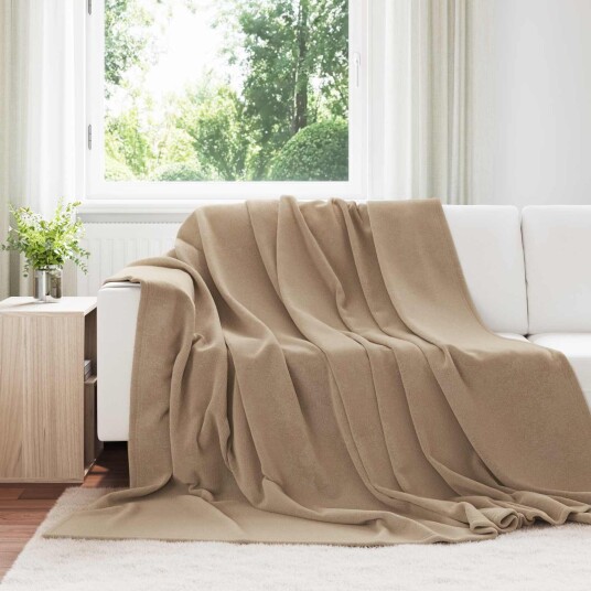 vidaXL Kastteppe Kamel 240 x 270 cm Fleece