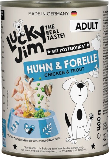 Lucky Jim Våtfôr Adult & Ørret Kylling 24 X 400 G