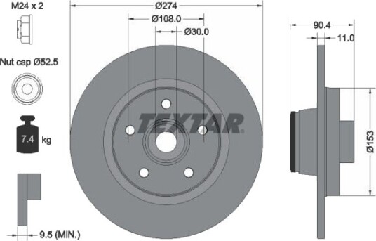 Bremseskive TEXTAR 92196200