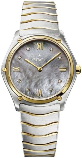Ebel Dameklokke 1216648 Classic Grå/18 karat gult gull Ø33 mm