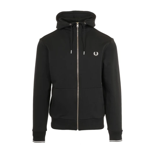 Fred Perry Hooded Zip Sweatshirt - Black - S Fred Perry Hooded Zip Sweatshirt - Black - S