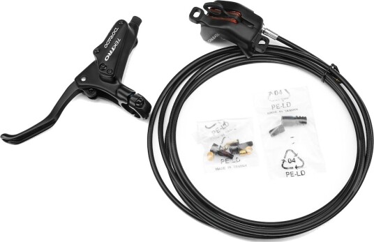 Tektro hydraulisk bremsesett venstre 4-stemplet 2,3mm rotor ø5,5mm 3200mm lang bremseslange sort
