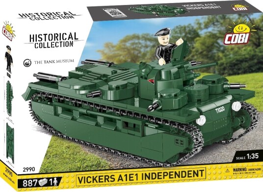 Cobi 2990 WWI Vickers A1E1 Modelltank 887 deler
