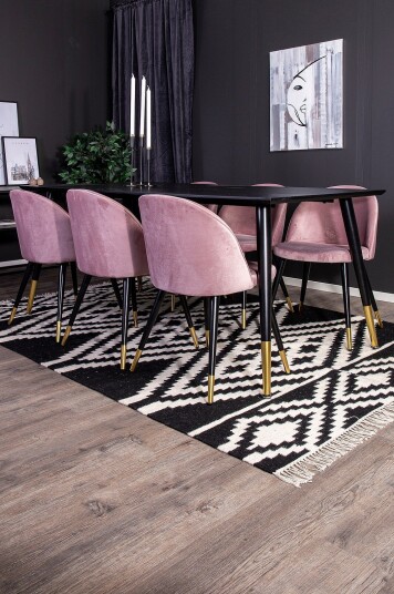 Venture Home Spisegruppe Doris bord og 6 stk Valleta stoler Rosa Venture Home Spisegruppe Doris bord og 6 stk Valleta stoler Rosa