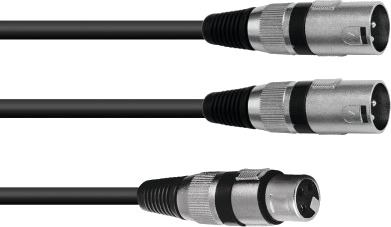 Omnitronic 30225203 Xlr 3-Pin Hunkjønn 2 X Xlr 3-Pin Hankjønn 0,5 M Sort