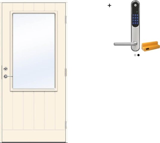 Ytterdør Swedoor Advance-Line Vision Lyra med Yale Doorman Classic Home