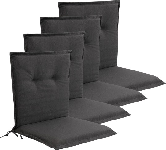 Nordstrand Home Luksus PLUS hagepute pakke til hagestol 4 stk.   Tykk skumkjerne 7 cm   Antrasitt grå hagestol puter med ekstra høy komfort & UV resistent trekk   Nordstrand Home puter