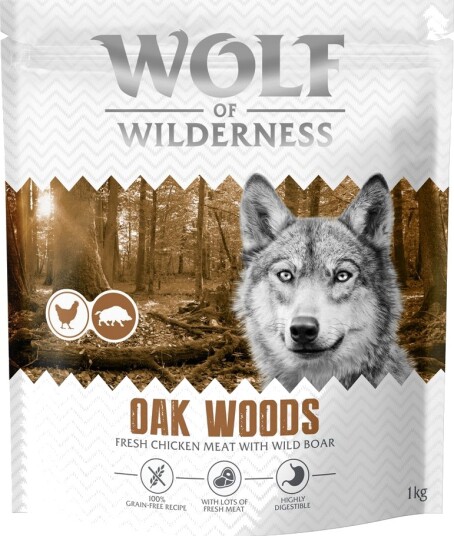 Wolf Of Wilderness Tørrfôr Adult Oak Woods Villsvin Kornfri Ny Oppskrift 1 kg