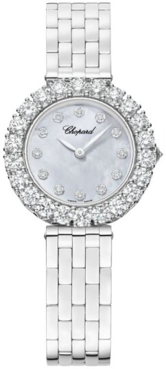 Chopard Dameklokke 10A378 1601 L Heure Du Diamant Hvit/18 karat hvitt