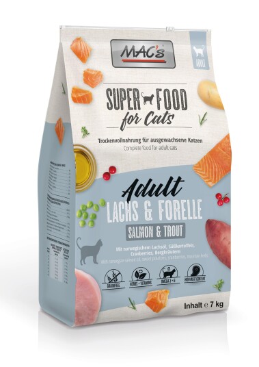 Mac's Super Food for Cats 1,5kg, Laks og Ørret - Tørrfôr