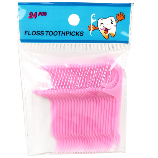 Floss Picks Floss clips 24 stk. PINK Floss Picks Floss clips 24 stk. PINK