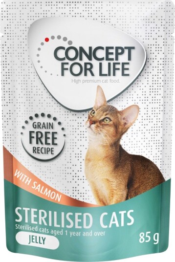 Concept For Life Kornfri Sterilised Cats Laks I Gelé 24 X 85 G Concept For Life Kornfri Sterilised Cats Laks I Gelé 24 X 85 G