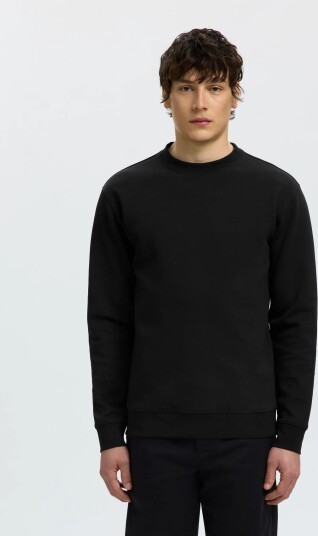 Selected Slmtom Soft Crew Neck Sweat Noos Black L