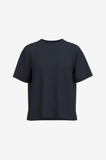 Selected FEMME   T skjorte slfTenny SS Boxy O neck Tee   Blå