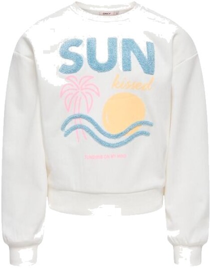 Kids Only Kogterra Life sweatshirt til barn Cloud Dancer 146/152