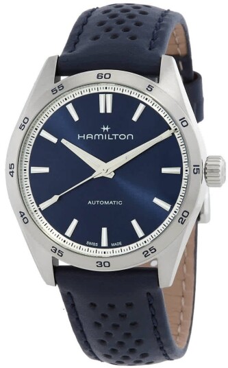 Hamilton Herreklokke H36215640 Jazzmaster Performer Blå/Lær Ø38 mm